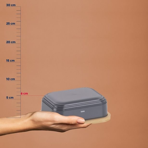 KELA Dóza na máslo Namur antracit 15,5x11,5x6cm KL-12083