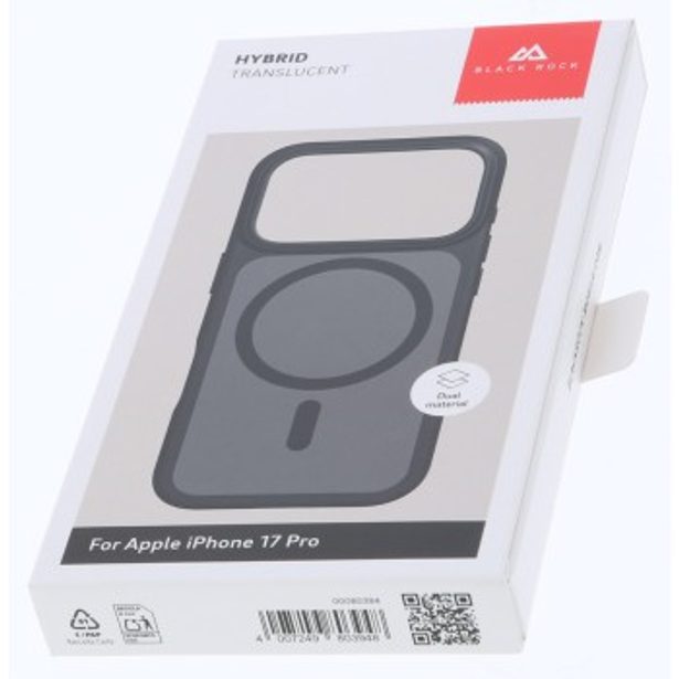 Black Rock Hybrid Case, kryt pro Apple iPhone 17 Pro, magnetický, matný, poloprůhledný černý