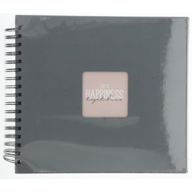 Hama album klasické spirálové FINE ART 28x24 cm, 50 stran, kamenná šedá, černé listy