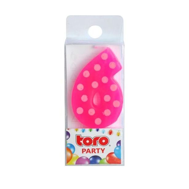 TORO SVÍČKA ČÍSLICE "6", ZAPICHOVACÍ, 3X4,5X0,9CM_hamashop