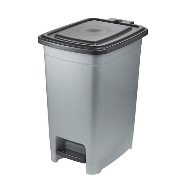 Keeeper NÁŠLAPNÝ ODPADKOVÝ KOŠ,32X42X53CM, SVĚTLE STŘÍBRNÁ