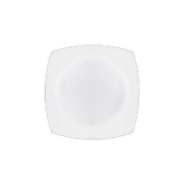 talíř 17,6x17,6cm dezertní, ECLISSI Bianco, silný, bílý, opál.sklo