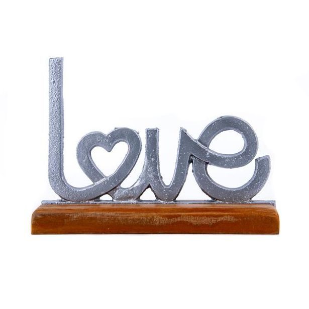 TORO DEKORACE "LOVE" NA DŘEVĚNÉM PODSTAVCI 25X17CM_hamashop