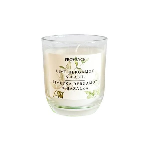 Provence SVÍČKA VE SKLE LIMETKA A BERGAMON 7.5X8.5CM 158G_hamashop