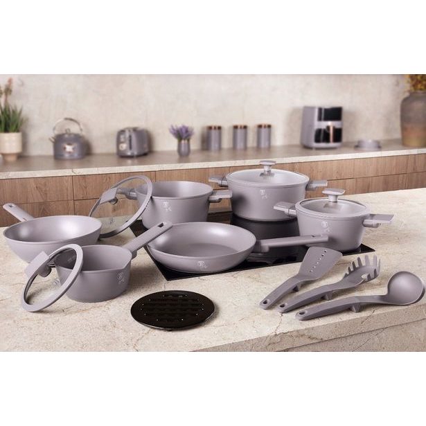 BERLINGERHAUS Sada nádobí s titanovým povrchem 15 ks Taupe Collection BH-8111