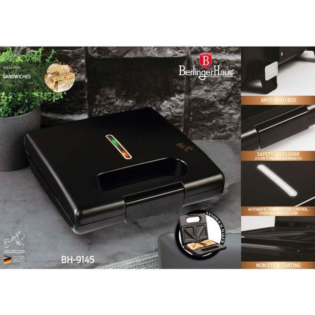 BERLINGERHAUS Toustovač sendvičovač s nepřilnavým povrchem Black Rose Collection BH-9145