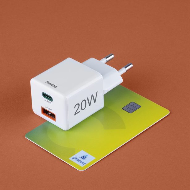 Hama rychlá USB nabíječka USB-C + USB-A, PD/QC, 20 W