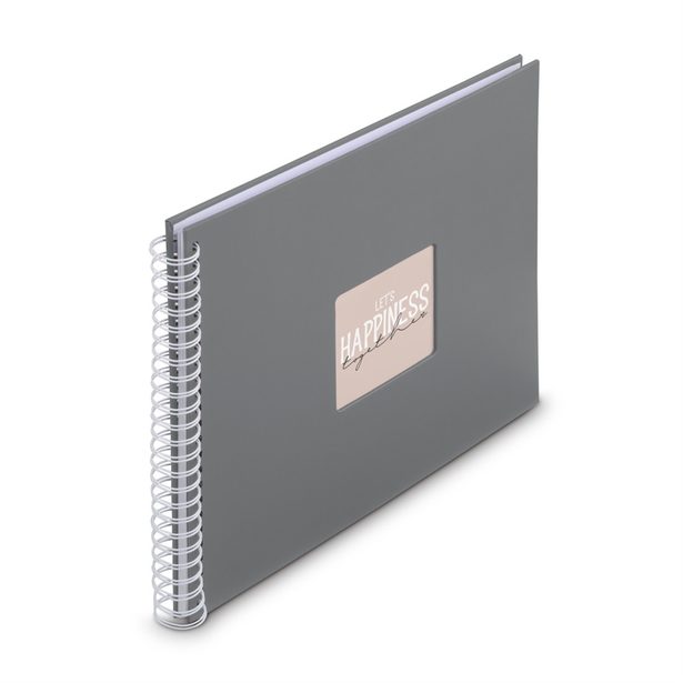 Hama album klasické spirálové FINE ART 36x32 cm, 50 stran, kamenná šedá, bílé listy