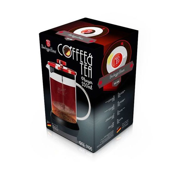 BERLINGERHAUS Konvička na čaj a kávu French Press 350 ml Burgundy Metallic Line BH-1496