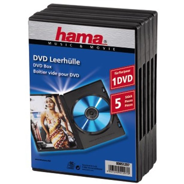 Hama DVD obal, 5ks/bal., barva černá