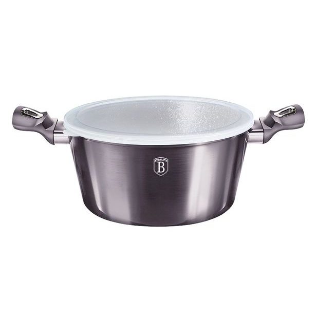 BERLINGERHAUS Kastrol s poklicí s mramorovým povrchem 20 cm Carbon PRO Line BH-6892