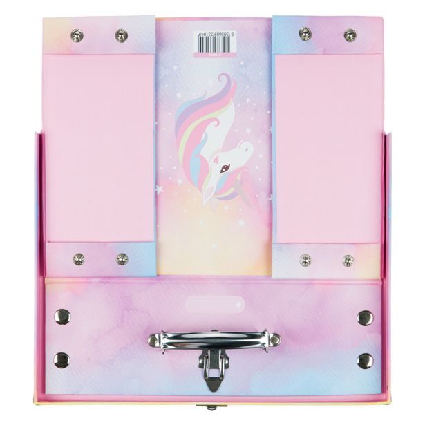 BAAGL Skládací školní kufřík Rainbow Unicorn s kováním