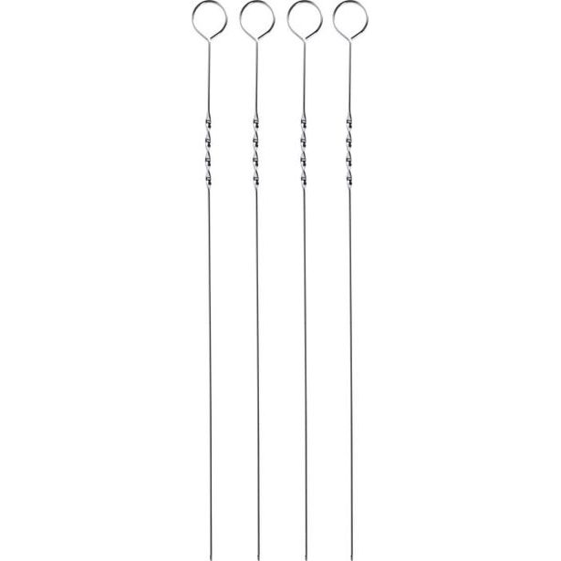 jehla 38cm, 4ks, plochá, gril, kov