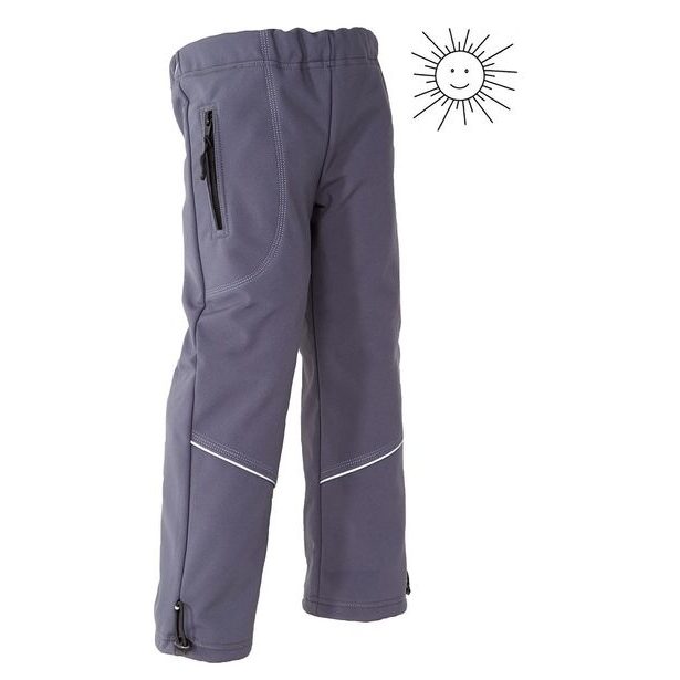 MODADETI_ADELLiNO Dětské letní softshellové nepromokavé kalhoty šedé