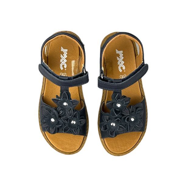 Dívčí letní boty, sandály IMAC - Tmavě modré květinky