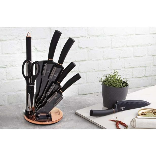 BERLINGERHAUS Sada nožů ve stojanu 8 ks Black Rose Collection BH-2421