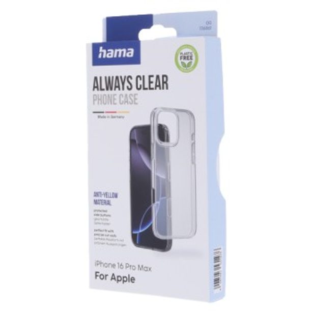 Hama Always Clear, kryt pro Apple iPhone 16 Pro Max, vždy průhledný, nežloutne