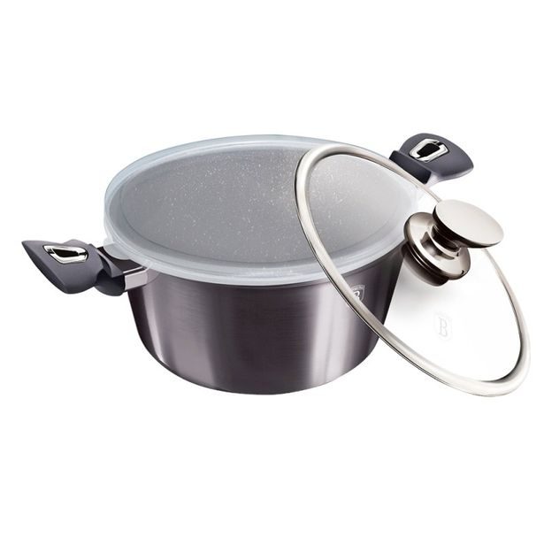 BERLINGERHAUS Kastrol s poklicí s mramorovým povrchem 20 cm Carbon PRO Line BH-6892