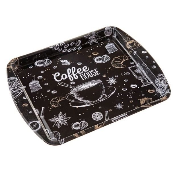 podnos 25x20cm, COFFEE HOUSE, plech