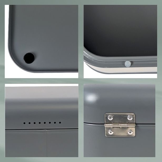 KELA Chlebník Frisca kov, šedá 42,5x22,5x17,5 cm KL-12840