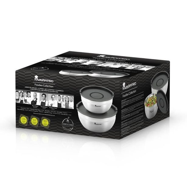 MASTERPRO Sada misek s víkem FOODIES 2 ks nerez BGMP-1553