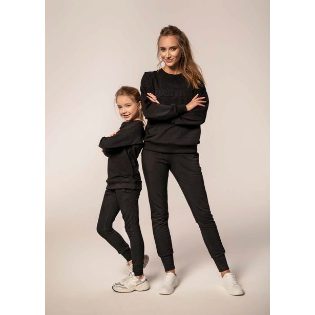 Tepláková souprava MÁMA A DCERA černá