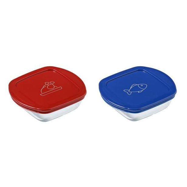 Pyrex SADA ČTVERCOVÝCH DÓZ PYREX 2KS, 0,3L, SKLO_hamashop