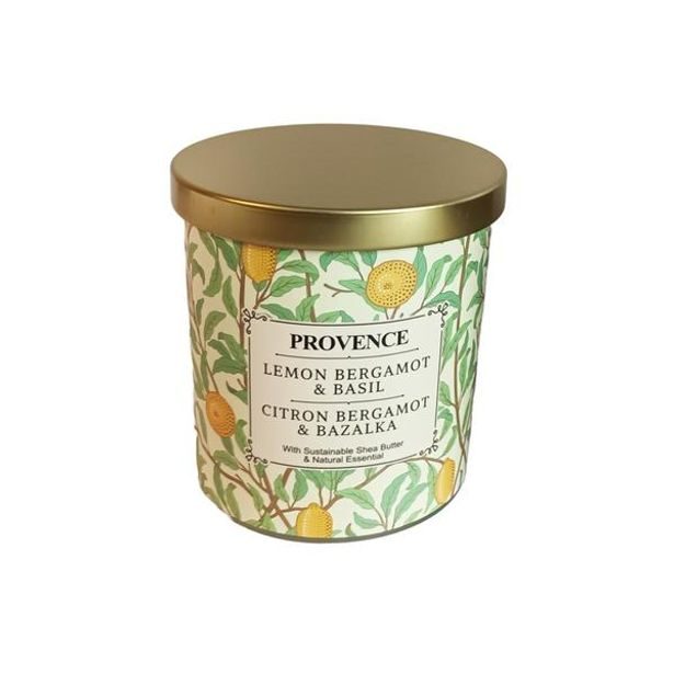 Provence SVÍČKA VE SKLE CITRON BERGAMON BAZALKA 8X9CM 206G_hamashop