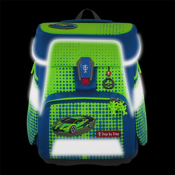 Školní aktovka Step by Step SPACE NEON, Race Car Chuck - 5 dílný set, AGR certifikát