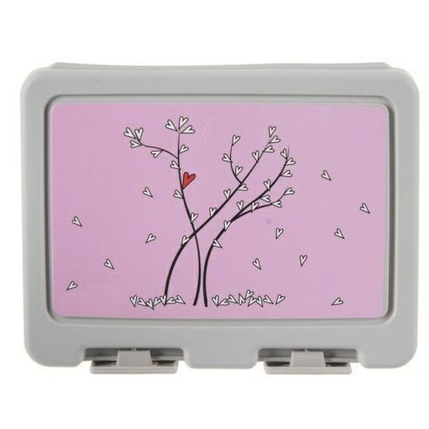 box 18x14x7,5cm LUNCH Srdíčka, svačina, dělený, plast