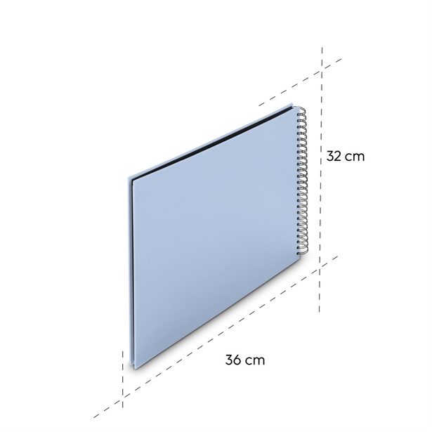 Hama album klasické spirálové FINE ART 36x32 cm, 50 stran, lagoon, černé listy