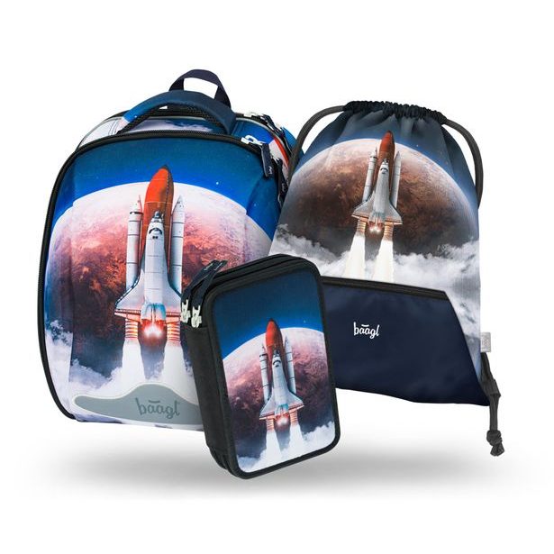 BAAGL SET 3 Shelly Space Shuttle: aktovka, penál, sáček