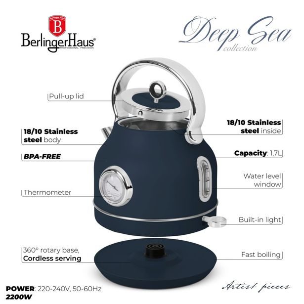 BERLINGERHAUS Rychlovarná konvice s teploměrem 1,7 l Deep Sea Collection BH-9764
