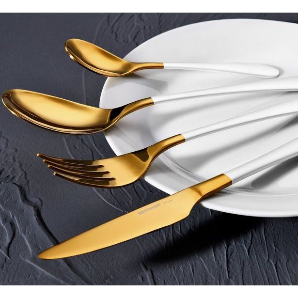 BERGNER Sada příborů nerez 16 ks Lisboa bílá BG-45150-WH