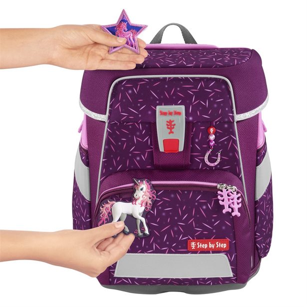 Školní aktovka Step by Step SPACE, Pretty Unicorn - 5 dílný set, AGR certifikát