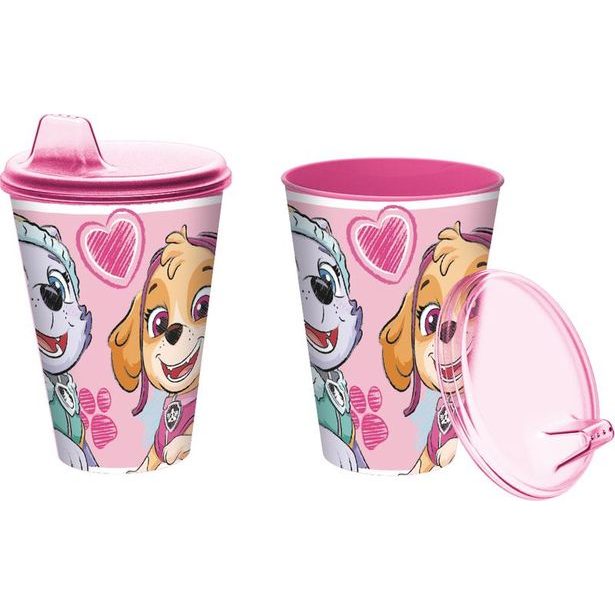 STOR KELÍMEK S PÍTKEM PAW PATROL 430 ML, PLAST, RŮŽOVÁ_hamashop