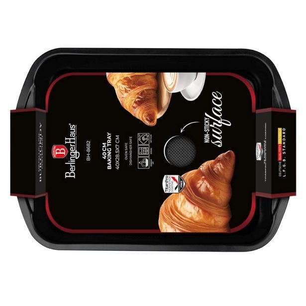 BERLINGERHAUS Plech na pečení s titanovým povrchem 40x28,5 cm Burgundy Metallic Line BH-8682