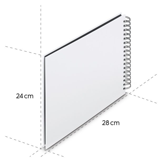 Hama album klasické spirálové FINE ART 28x24 cm, 50 stran, bílá, černé listy