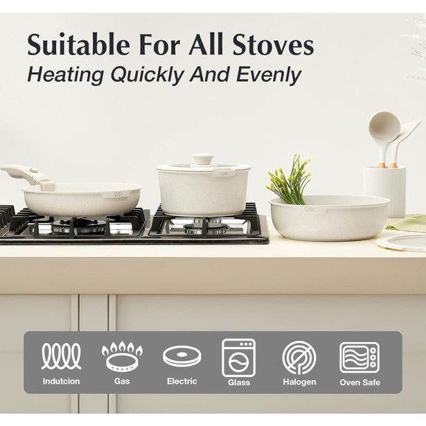 CS SOLINGEN Sada nádobí s nepřilnavým povrchem 17 ks BREEZE krémová CS-099169