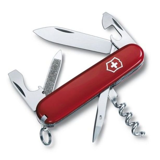 nůž 12-funkcí SPORTSMAN, červený, 84mm, VICTORINOX