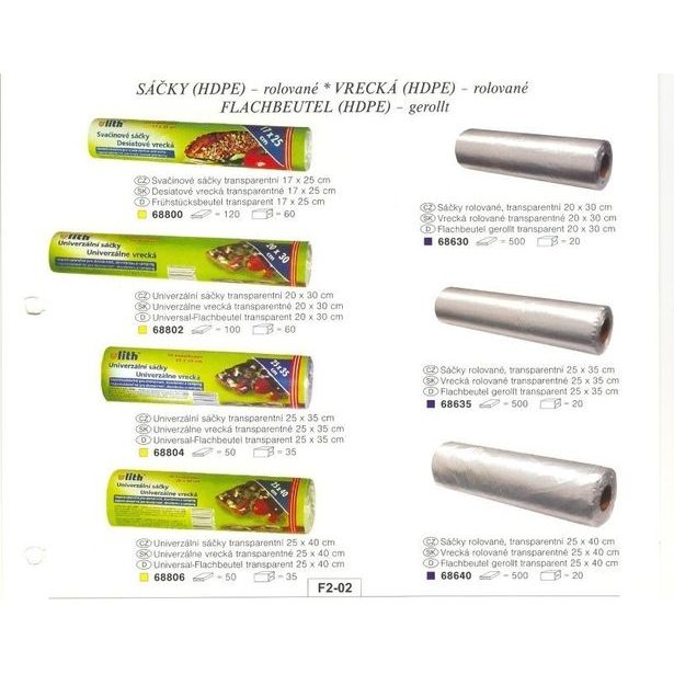 sáčky 17x25cm-120ks-svačin. (role)