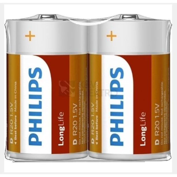 baterie PHILIPS R20 1,5V, monočlánek, ZnCl (krab.24ks=12x2ks)