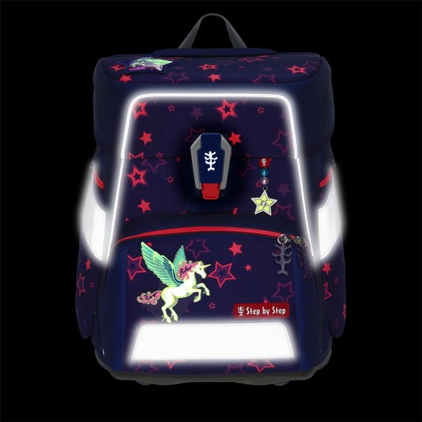 Školní aktovka Step by Step SPACE SHINE, Pegasus Night Nuala - 5 dílný set, AGR certifikát