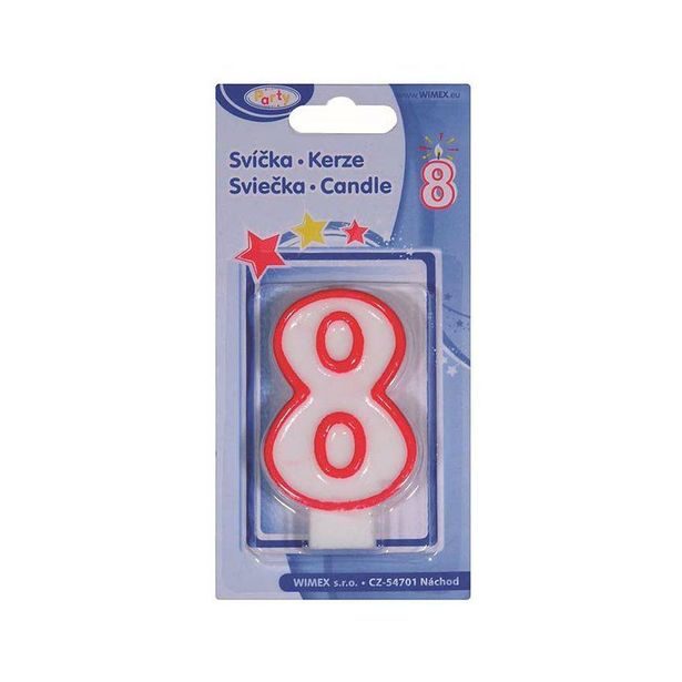 svíčka číslová 8, 75mm, DB