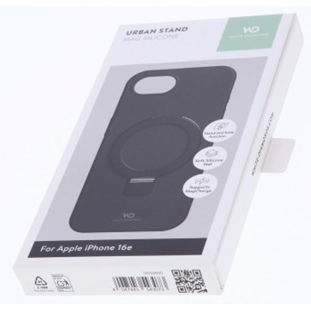 White Diamonds Mag Urban Stand Case, kryt pro Apple iPhone 16e, MagSafe kompatibilní, černý