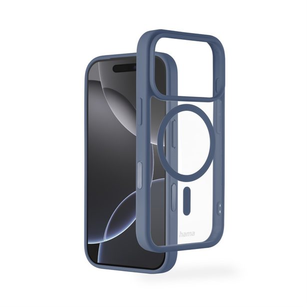 Hama Frame Protect, kryt pro Apple iPhone 17 Pro, magnetický, průhledný/modrý