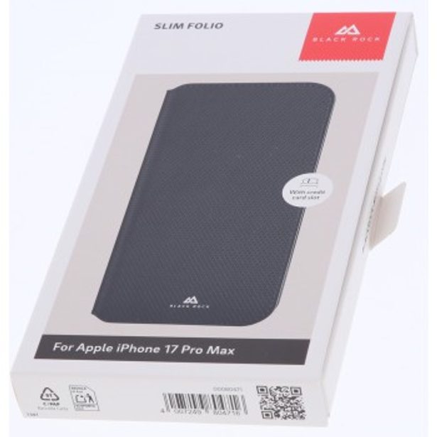 Black Rock Slim Folio, pouzdro-knížka pro Apple iPhone 17 Pro Max, černé