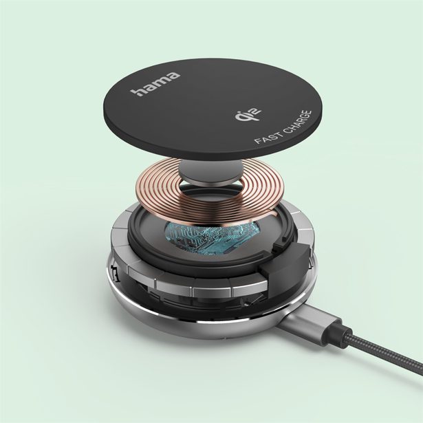 Hama bezdrátová nabíječka Qi2 15 W, magnetická, samostatný kabel 1 m