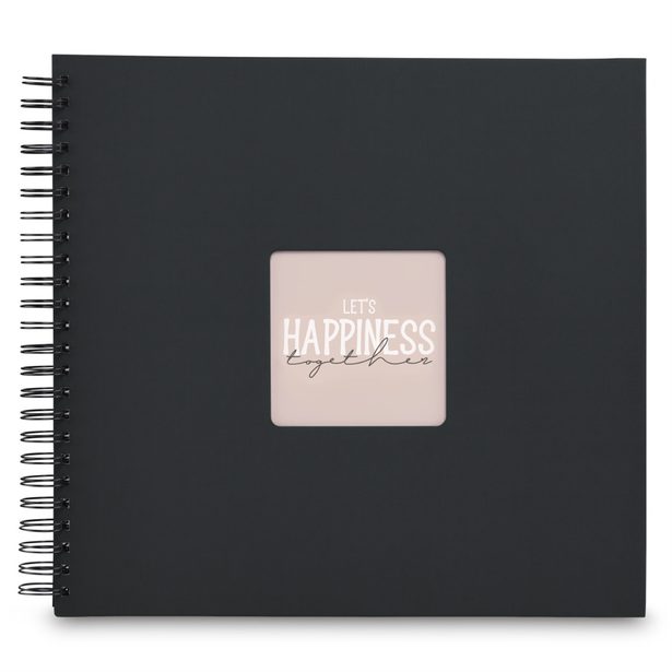 Hama album klasické spirálové FINE ART 36x32 cm, 50 stran, nová černá, černé listy