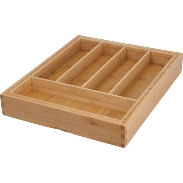 EXCELLENT HOUSEWARE Příborník nastavitelný rozkládací bambus KO-BA2000020